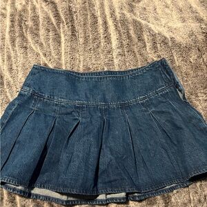 American Eagle Outfitters Blue Pleated High Rise Mini Skirt